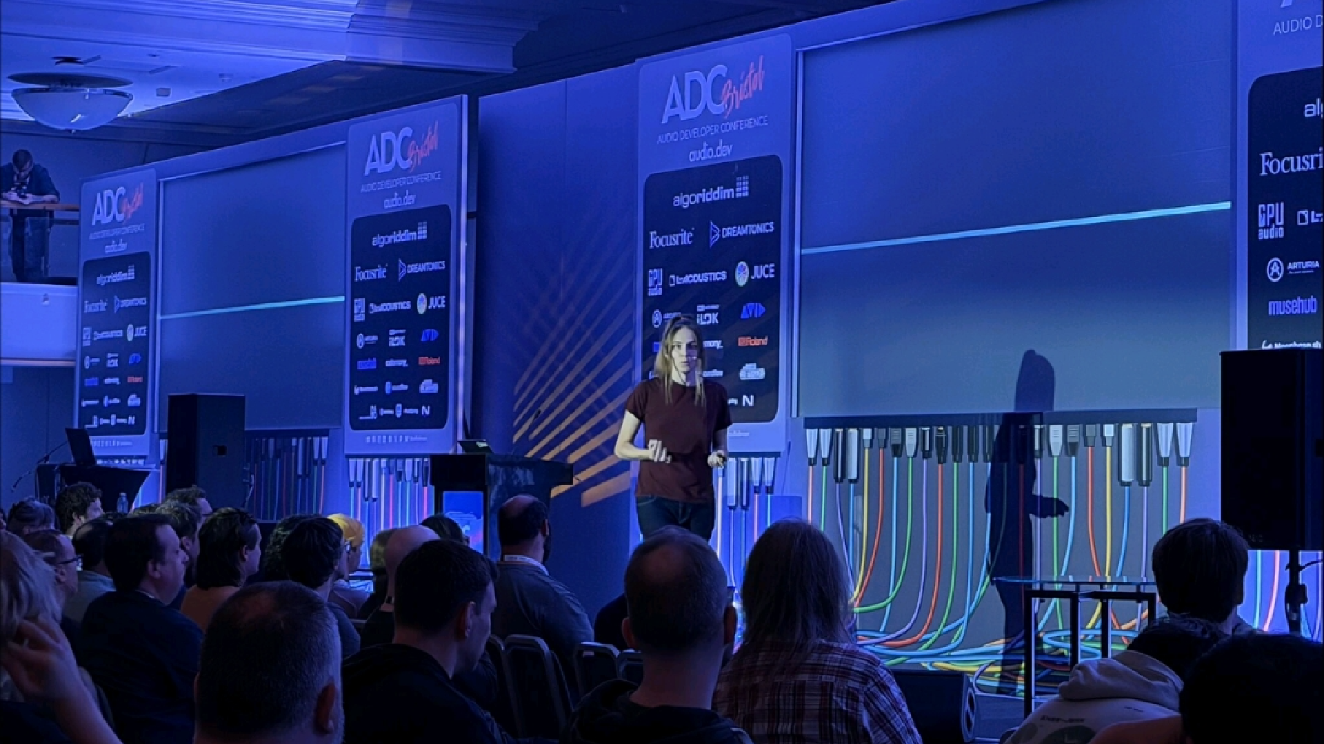 A photo of me speaking at ADC 2025.