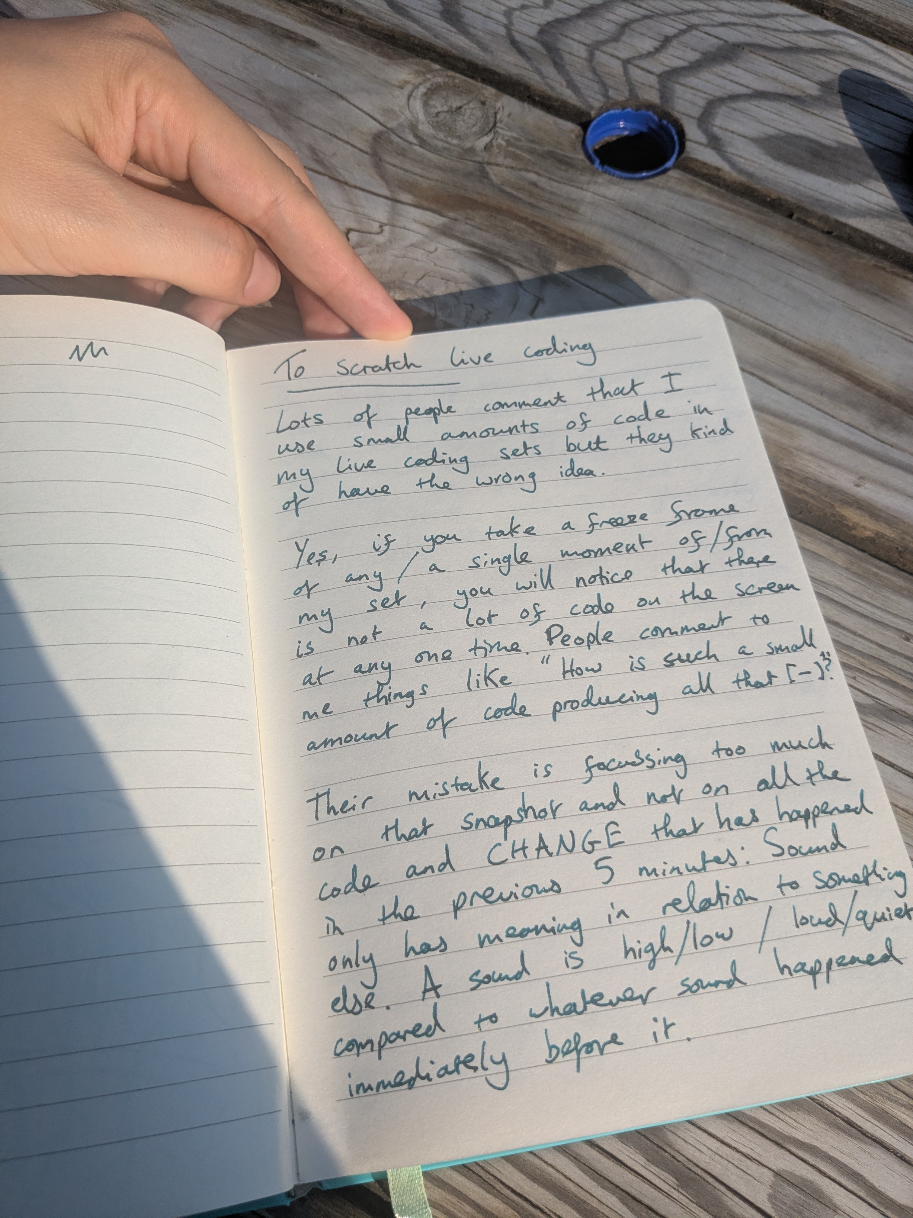 my handwritten blog post