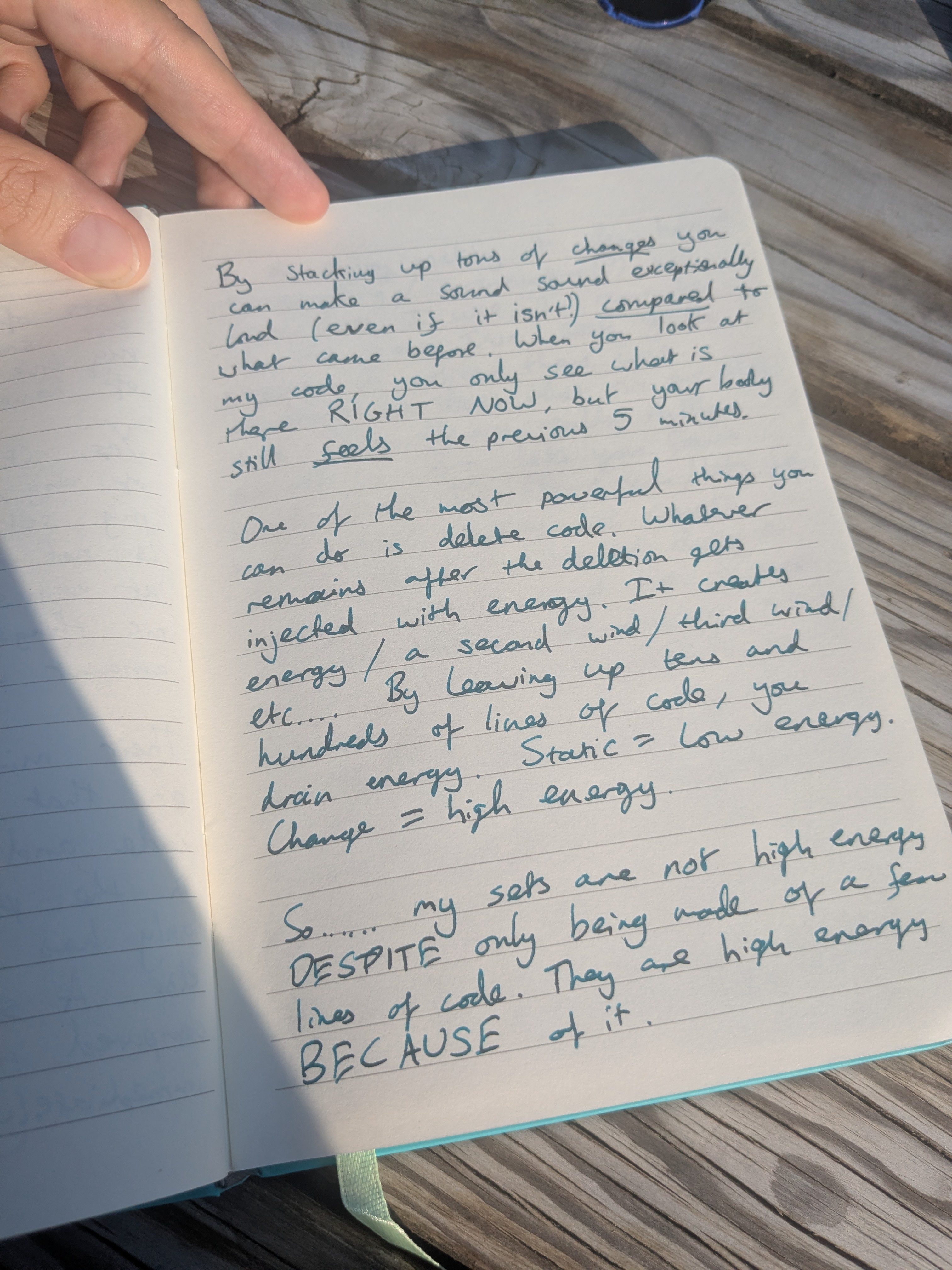 my handwritten blog post
