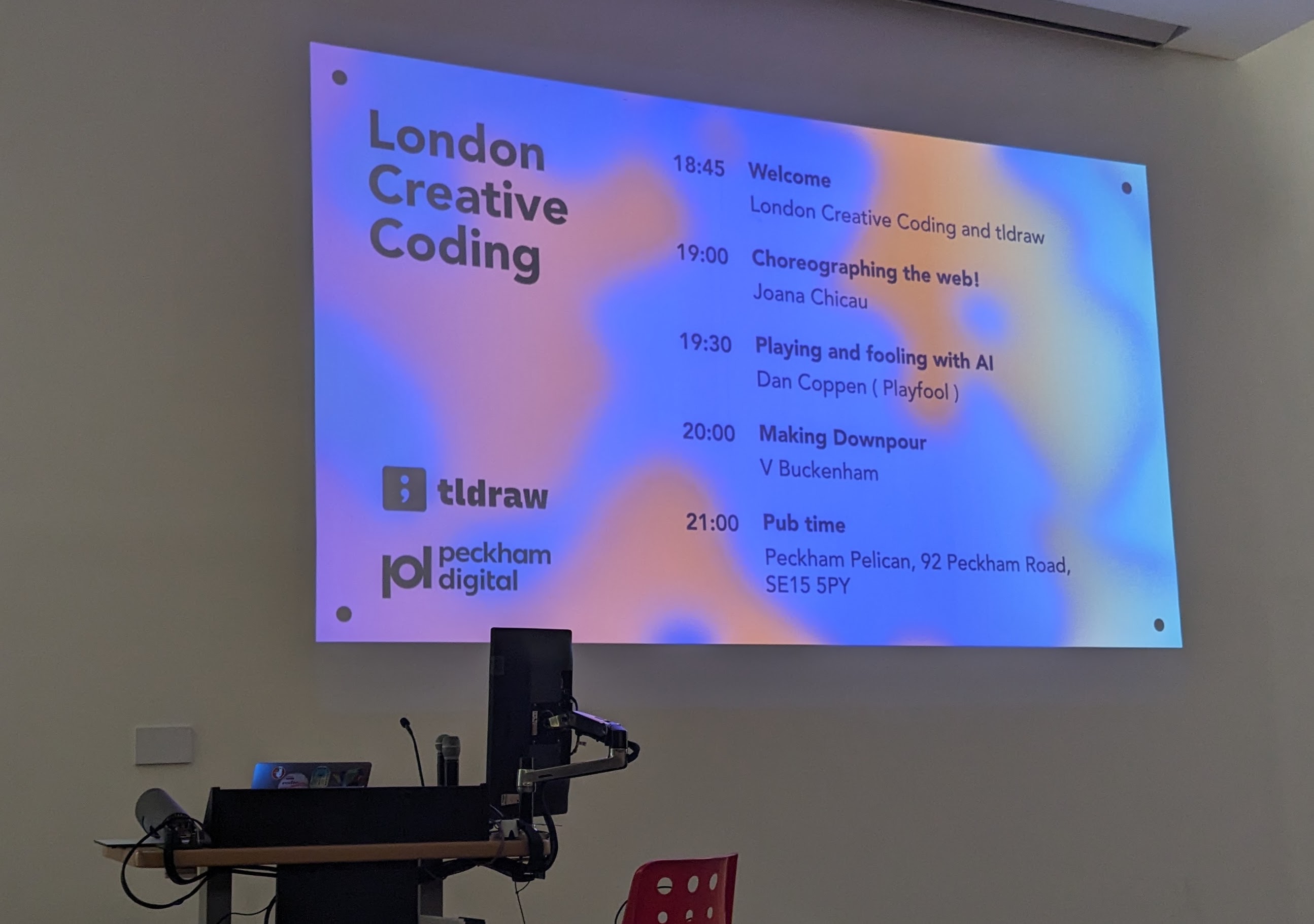 timetable for the meetup