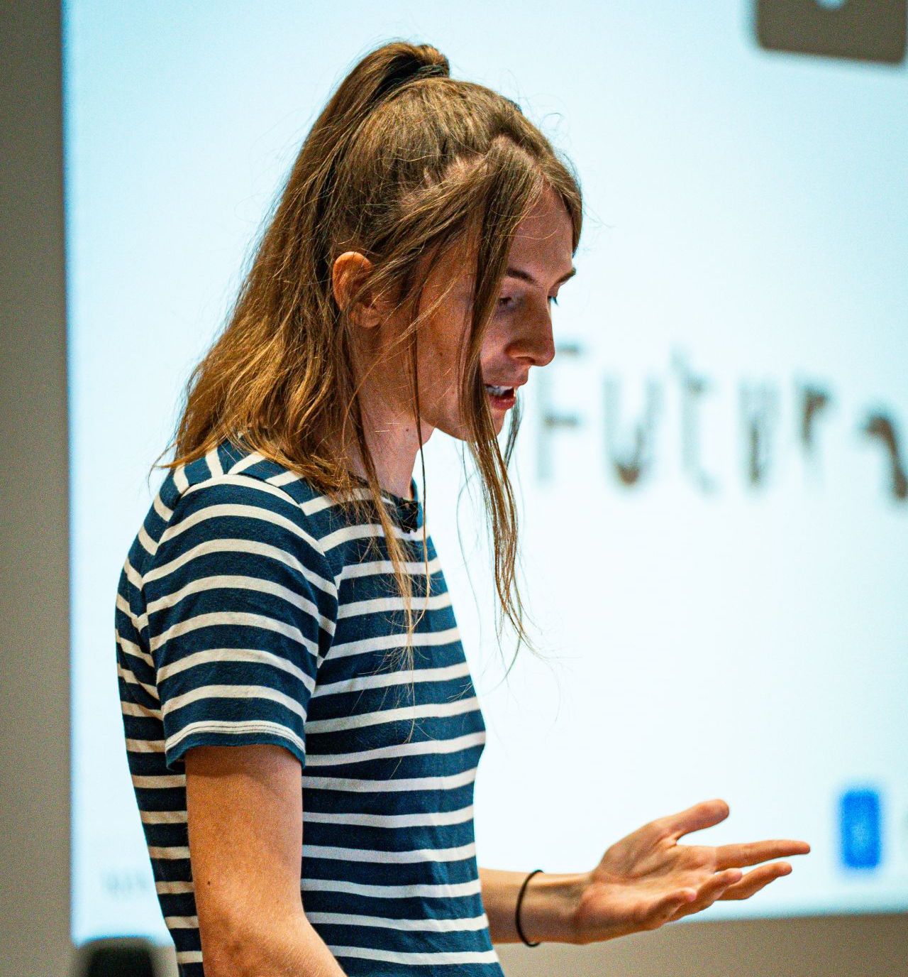 me talking in front of a screen that says Beyond chat